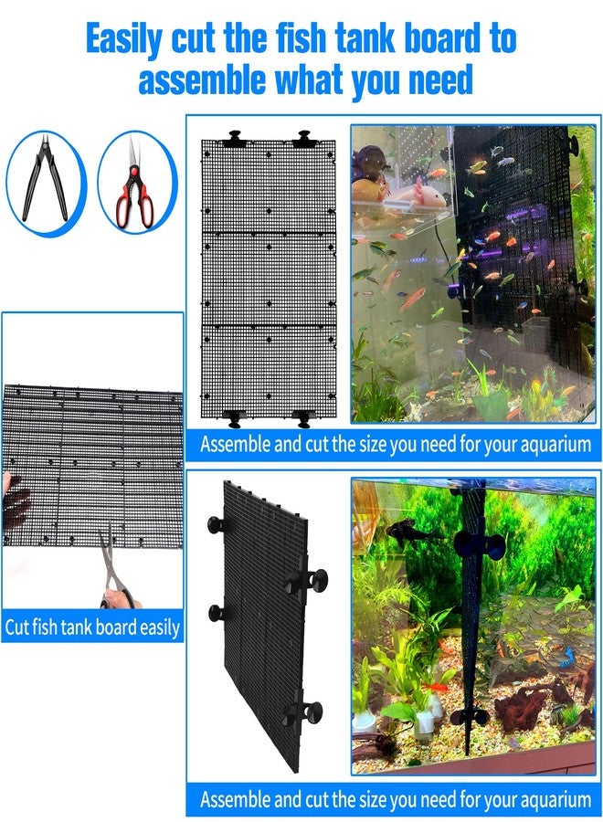 Weramics 8pcs Fish Tank Divider with 10 pcs Suction Cups DIY Adjustable Aquarium Divider Filter Bottom Fish Tank Isolation Board Egg Crate - Image 3